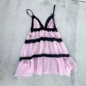 Pink and black Lingerie Slip